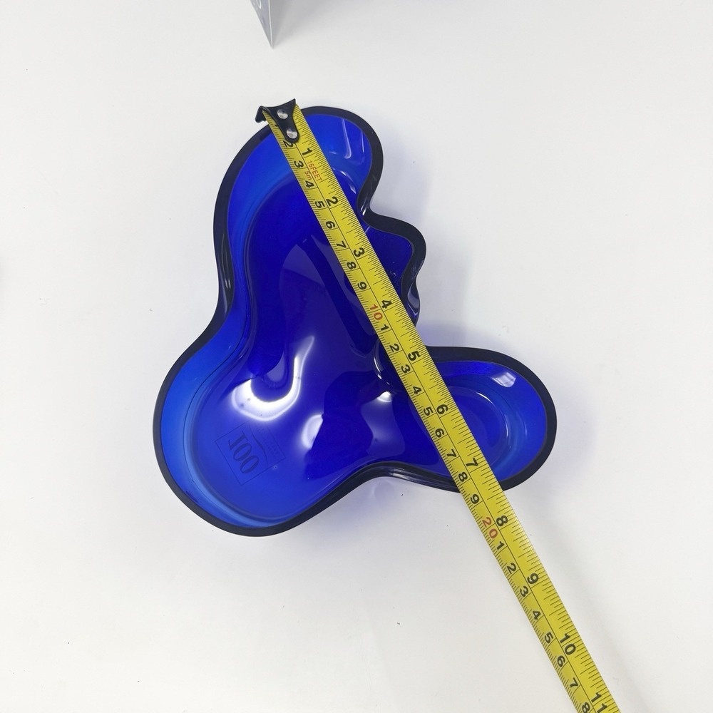 IIttala Alvar Aalto Glass Votive Candle Holder Vase Bowl - COBALT BLUE - Finland - Picture 9 of 11